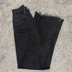 ZARA ブラック ワイドレッグデニムのサムネイル