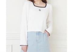 ems excite 刺繍スクエアテレコCT トップス ホワイト 白　新品未使用