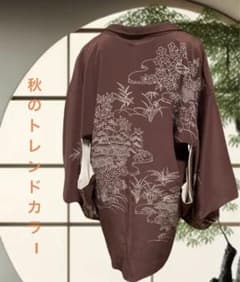 シックな茶　縮緬　絵羽　羽織　上品 シックな茶 縮緬 絵羽 羽織 上品 - メルカリ