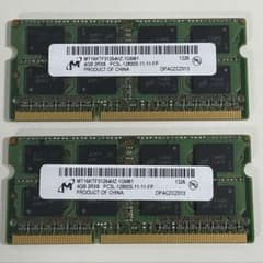 マイクロン ノートPC用メモリ DDR3 PC3-12800S 4GB×2枚のサムネイル