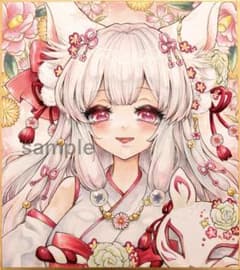 手描き　イラスト 原画 オリジナル　 『豊穣』狐巫女 - 2