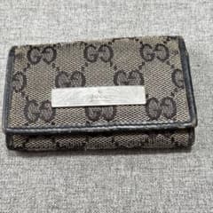 GUCCI グッチキーケース6連シェリーライン黒ブラックキャンバス| Buyee
