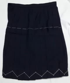 ネイビー プリーツスカート 学生服 紺 新品 毛100% 未使用 ニッケ 制服