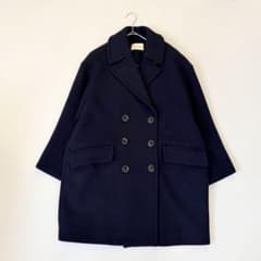 カレンソロジー メルトン オーバーサイズピーコート ネイビー - メルカリ