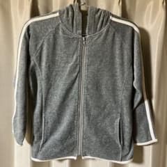キッズ ジップアップパーカー グレー 130cmのサムネイル