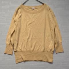 ドレステリア カシミヤ・シルク七分袖ニット　春っぽイエロー　Mサイズ相当　薄手のサムネイル