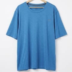 リーボック 半袖Ｔシャツ クルーネック 無地 XXL ビッグサイズ 青 ポリ