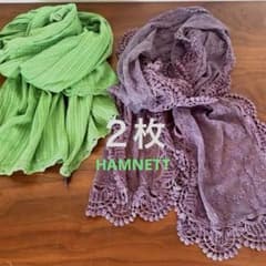春用ストール２枚　レース　紫　黄緑