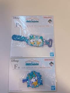 ディズニー　一番くじ　F賞　ラバータイ　クリップ　ドナルド　デイジーのサムネイル