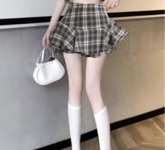 チェック柄フリルスカートパンツ GRLのサムネイル