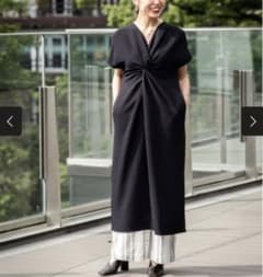 Demi-Luxe BEAMS ビームスフロントクロスワンピース ネイビー　36のサムネイル