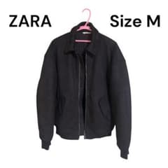 【美品】 ZARA ザラ フェイクスエード キルティングジャケット 黒 Mのサムネイル