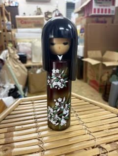 美品】創作こけし 近代こけし 桜 伝統工芸 昭和レトロ 置物 約21cm