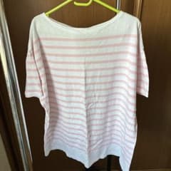 FREAK'S STORE オーバーサイズTシャツ ホワイト/ピンクストライプのサムネイル