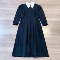 JUSGLITTY ロングワンピース JUSGLITTY 襟付きロングワンピース ブラック M - メルカリ