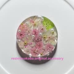 s-2 ハンドメイド レジン ヘアゴム ブローチ ポニーフック
