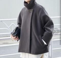 スピックアンドスパン　W/Nyモッサステンカラーショートコート グレー　38 スピックアンドスパン W/Nyモッサステンカラーショートコート