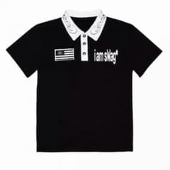 i am swag ブラック ポロシャツ opium fti y2k POLO - メルカリ