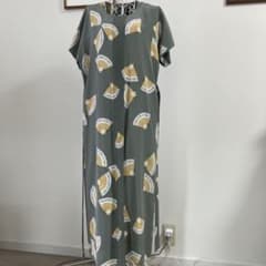 INGEBORG 扇子プリント 半袖ロングワンピース INGEBORG 扇子プリント 半袖ロングワンピース|mercariメルカリ官方指定