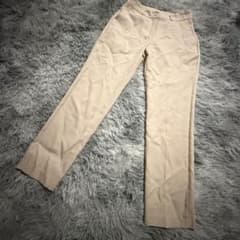 美シルエット センタープレス ストレートパンツ ベージュ S 韓国製