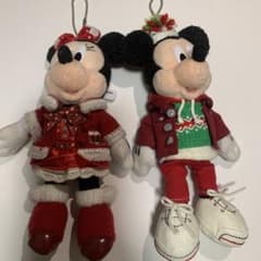 ミッキー ミニー クリスマスぬいぐるみキーホルダー 2016年製のサムネイル