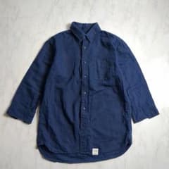 AZUL BY MOUSSY 린넨 혼합 7분 소매 셔츠 블루 M