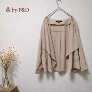 &by P&D ベージュ ドレープブラウス 38 ピンキーアンドダイアン M
