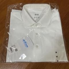 【新品】ユニクロ　長袖ポロシャツ　白のサムネイル