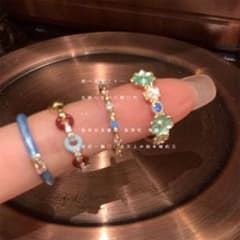 L*y様 カラフル フラワー デザイン リング 4点セットのサムネイル