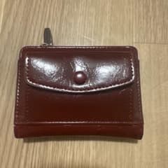 二つ折り財布 ボルドー エナメル調のサムネイル