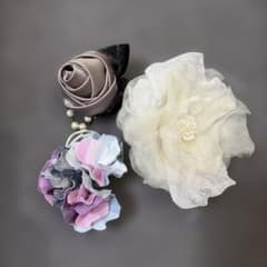 コサージュ 3点セット 花モチーフのサムネイル