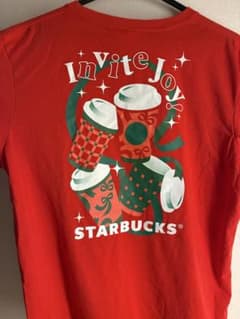 Starbucks FY26 ホリデーTシャツ レッド Lサイズのサムネイル