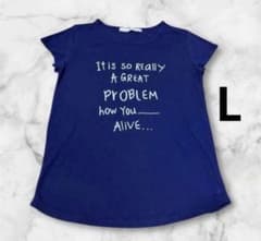 marvelous ネイビー 半袖Tシャツ　ロゴ カジュアル シンプル Lのサムネイル