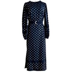 TED BAKER(テッドベイカー) 星柄ドット ニットフレアワンピース TEDBAKER テッドベイカー ドット柄 ロングワンピース フレア シアー