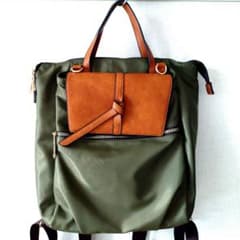 【美品】QUAY 3way ナイロン リュック カーキ イマイバッグ 撥水のサムネイル