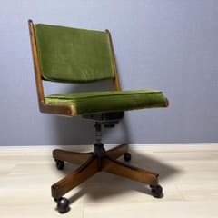 訳アリ品】カリモク コロニアル デスクチェア モケットグリーン