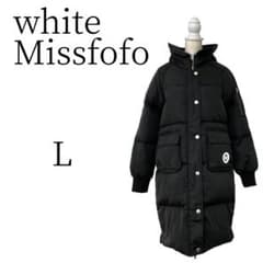 white Missfofo ミスフォフォ 黒 ダウンジャケット L - メルカリ