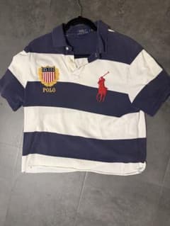 Polo Ralph Lauren ポロシャツ ネイビー ホワイト L丈加工有のサムネイル