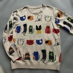 MANFINITY Homme メンズ　グラフィティ猫柄長袖セーター　M