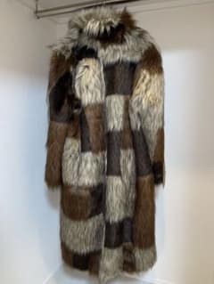 ZARA ZW COLLECTION フェイクファーコート パッチワーク柄のサムネイル
