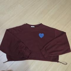 INGNI ハートロゴ刺繍 ショート丈スウェット ボルドーのサムネイル
