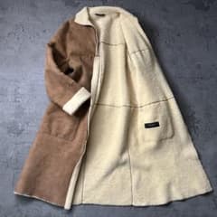 希少本革 MAXMARA リアル ムートンコート ボア キャメル スタンドカラー 希少本革 MAXMARA リアル ムートンコート ボア キャメル スタンド