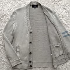 ☆イタリア製☆ Dunhill ニット カーディガン 腕ライン ロゴボタン 
