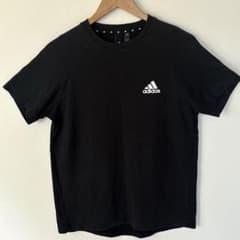 adidas アディダス 胸ロゴ Tシャツ 黒 L サイズ