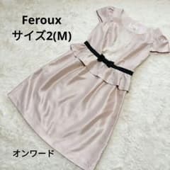 Feroux フェルゥ オンワード 半袖 ワンピース ドレス ピンクリボンのサムネイル