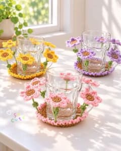お花のコースター 3点セット
