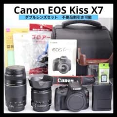 超美品 【Canon EOS Kiss X7 ダブルレンズセット】 安心保証あり