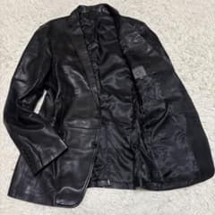 希少 XL カルバンクライン ラムレザー 羊革 レザー テーラード