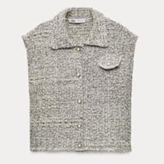 ZARA　メタリックスレッドテクスチャーニット　Sサイズ　ジレ