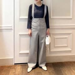 【美品】ギャルリーヴィー スポンジウール サスペンダーパンツ ギャルリー・ヴィー GALERIE VIE スポンジウール サスペンダーパンツ